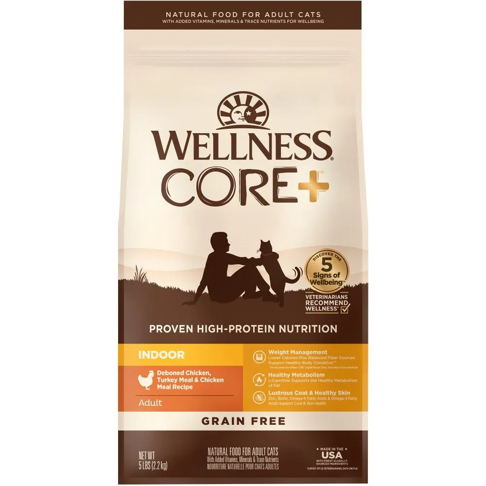 WELLNESS CORE 無穀物貓糧系列 室內貓火雞+雞肉配方．5lb/11lb