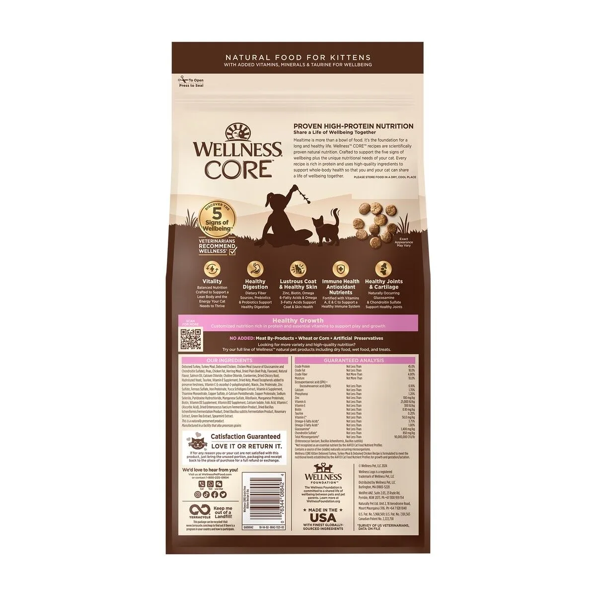 WELLNESS CORE 無穀物貓糧系列 幼貓火雞+雞肉配方．5lb