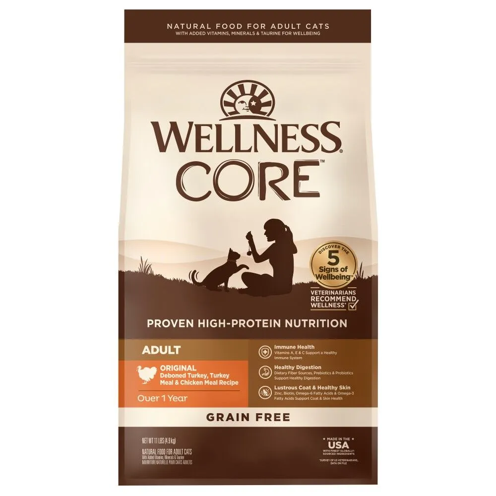 WELLNESS CORE 無穀物貓糧系列 經典原味火雞+雞肉配方．5lb/11lb