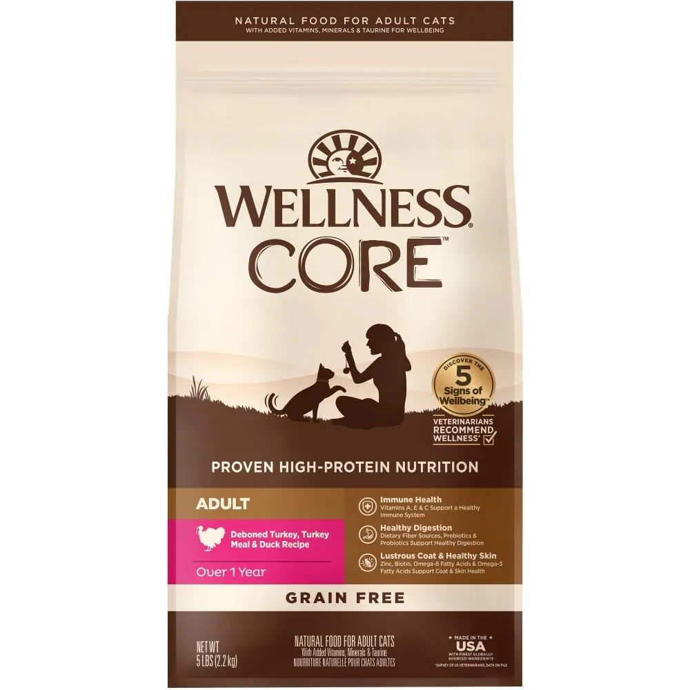 WELLNESS CORE 無穀物貓糧系列 火雞+鴨肉配方．5lb/11lb