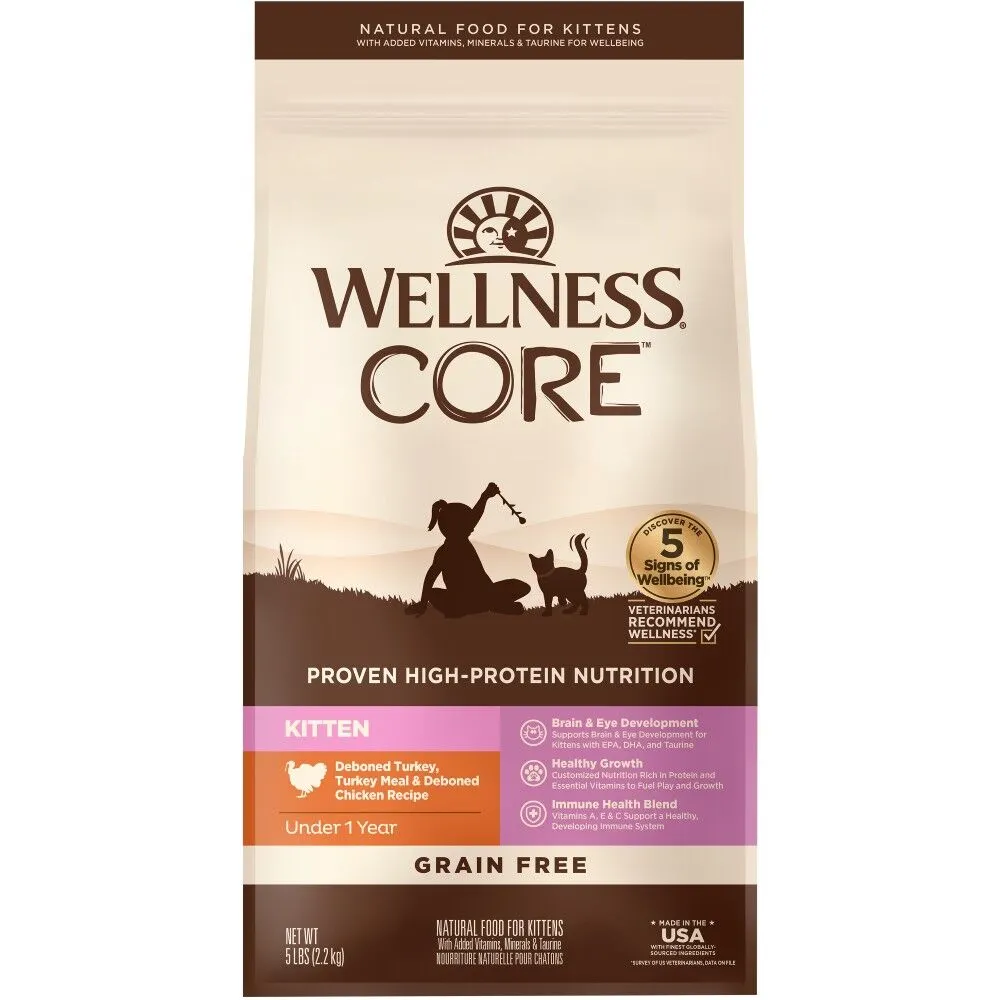 WELLNESS CORE 無穀物貓糧系列 幼貓火雞+雞肉配方．5lb