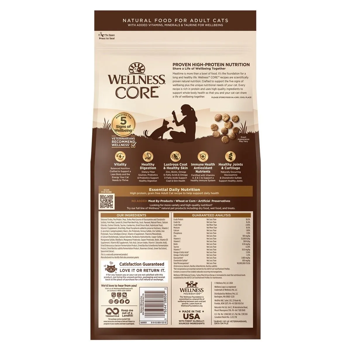 WELLNESS CORE 無穀物貓糧系列 火雞+鴨肉配方．5lb/11lb