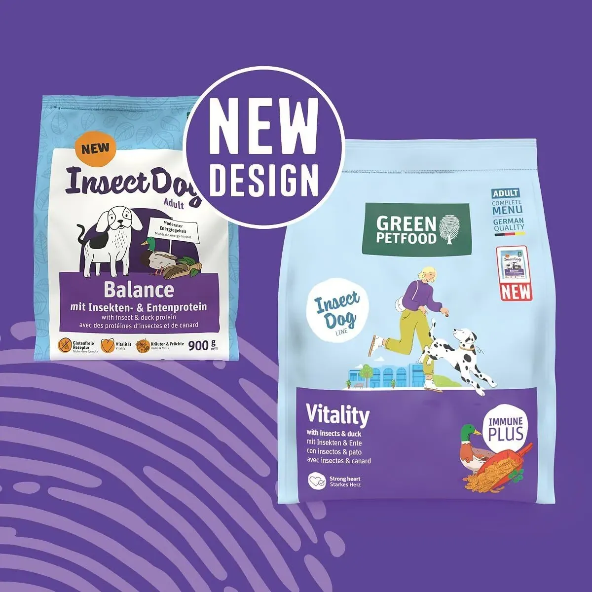 Green Petfood Insect Dog Vitality 体重控制/老犬-皮肤+肠胃防敏感】 虫虫蛋白+鸭肉 无麸狗粮．900g/ 7.5kg
