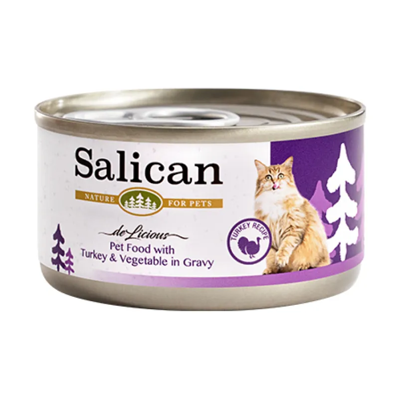 Salican 挪威森林 火雞肉蔬菜(肉汁) 貓罐頭．85g