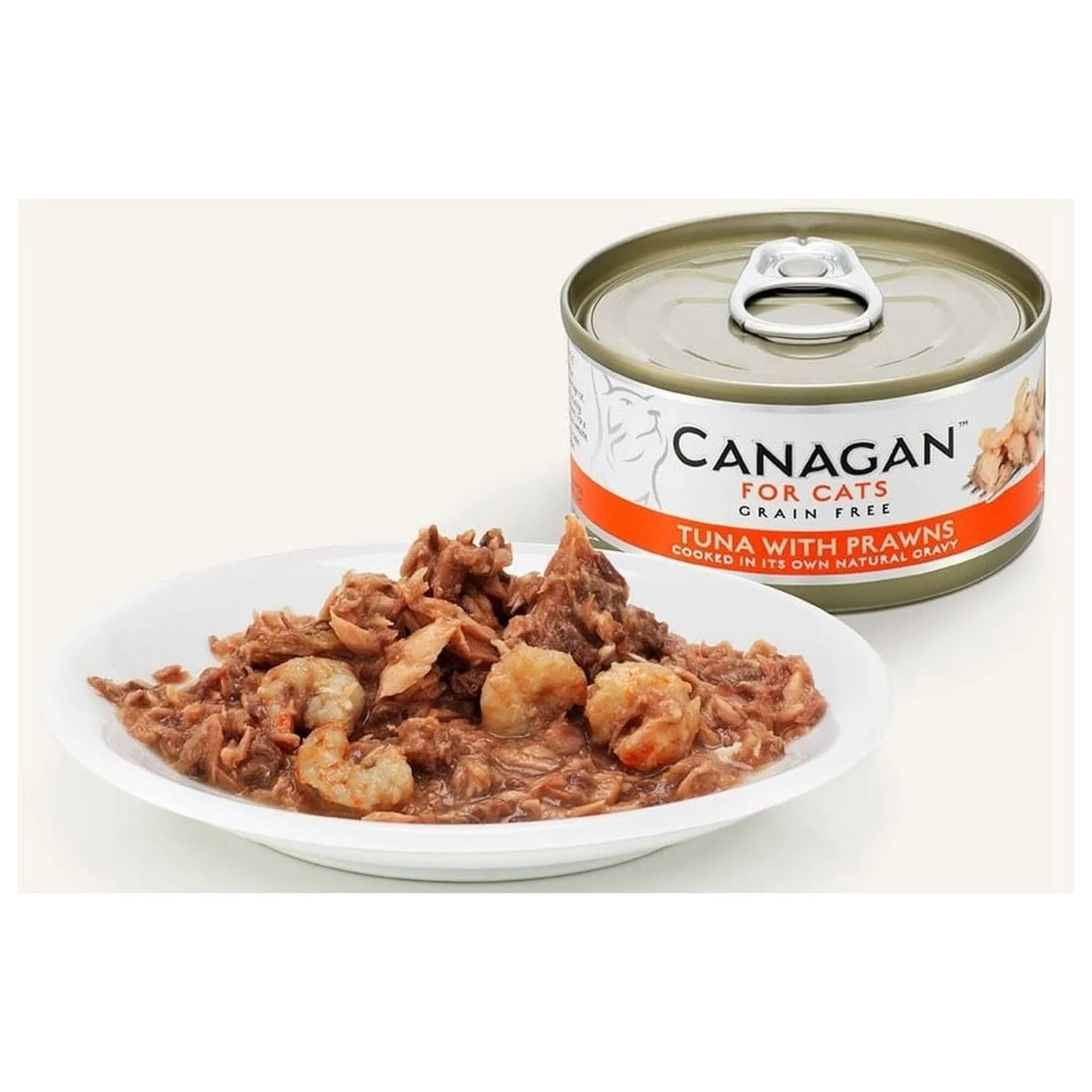 Canagan 原之選 天然無穀物貓糧罐頭 吞拿魚伴大蝦．75g