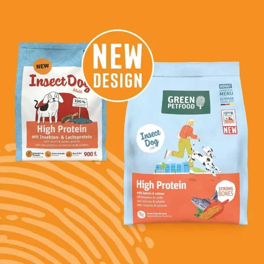 Green Petfood Insect Dog High Protein【高能量-皮膚+腸胃防敏感】 蟲蟲蛋白+三文魚 無穀物成犬糧．900g/ 7.5kg