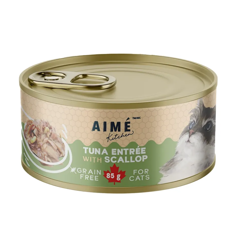 Aime Kitchen 啖啖肉補水系列 無穀物貓罐 吞拿魚配扇貝．85g