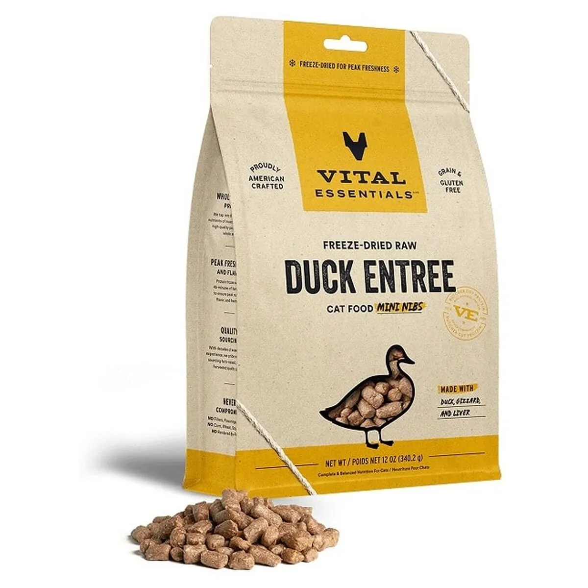 Vital Essentials 冻乾脫水生肉貓粮 鸭肉(迷你肉粒)．12oz