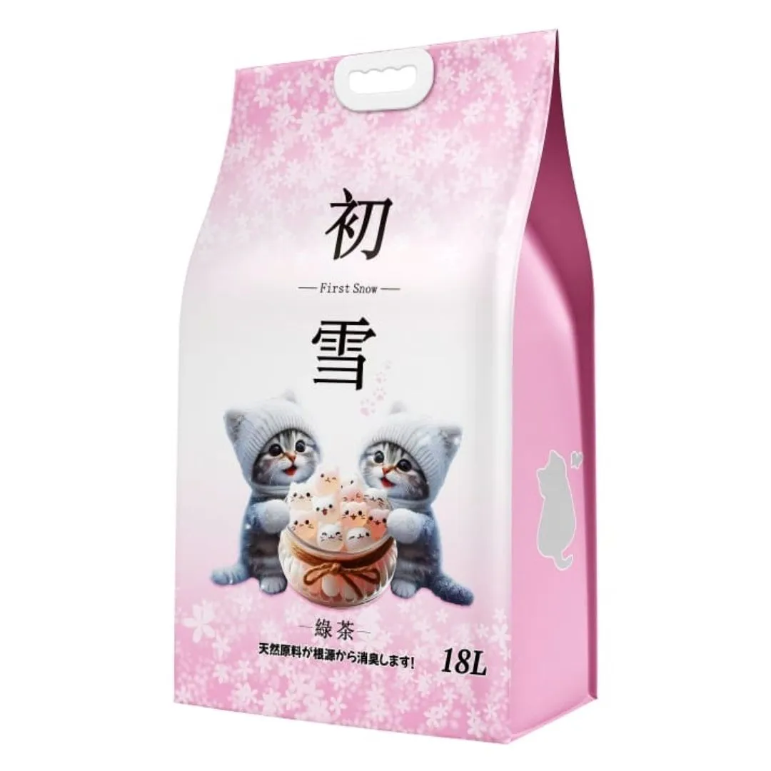 初雪 豆腐貓砂 (綠茶) 2.0mm．18L