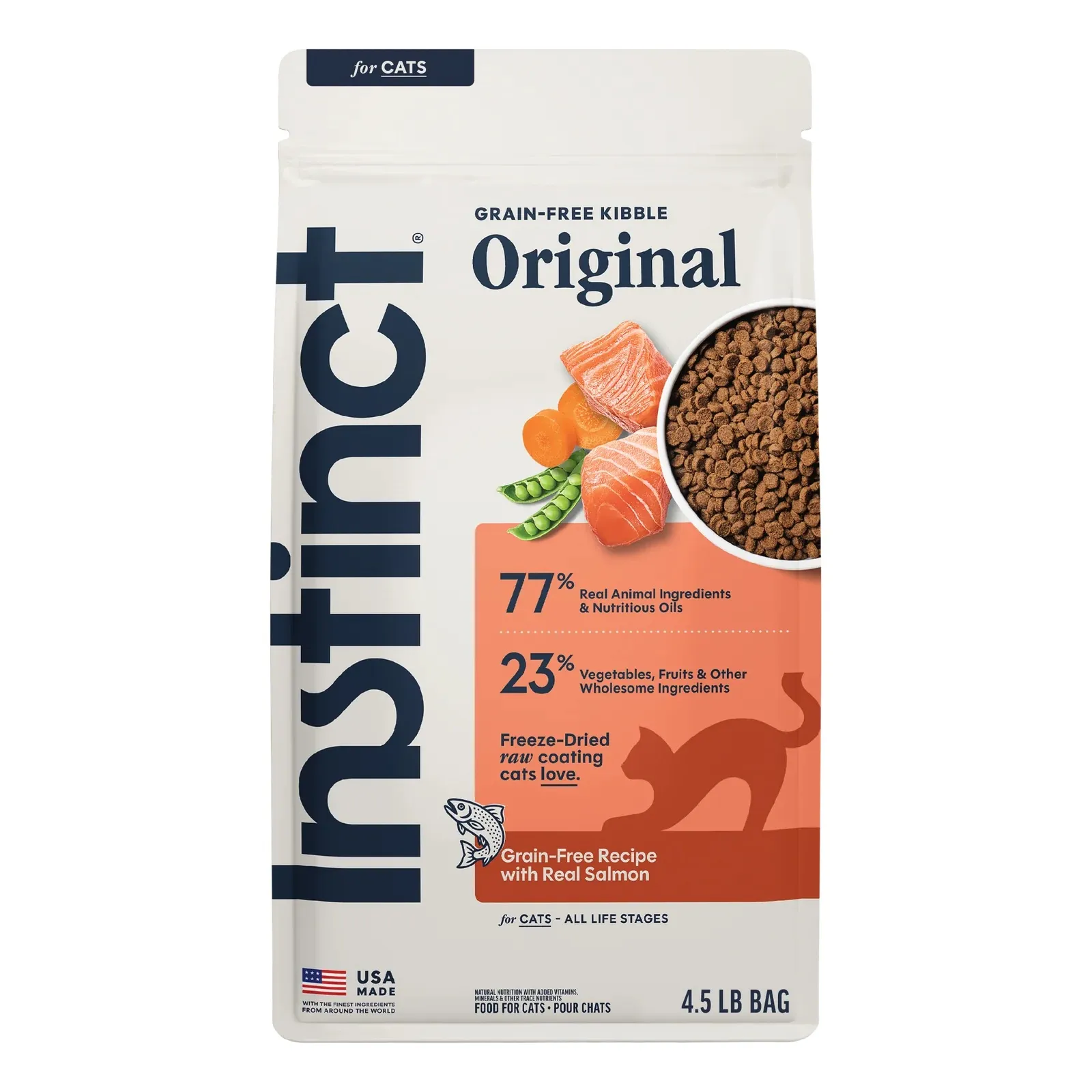 Instinct 本能 无谷物配方 三文鱼 貓乾粮．4.5lb/10lb