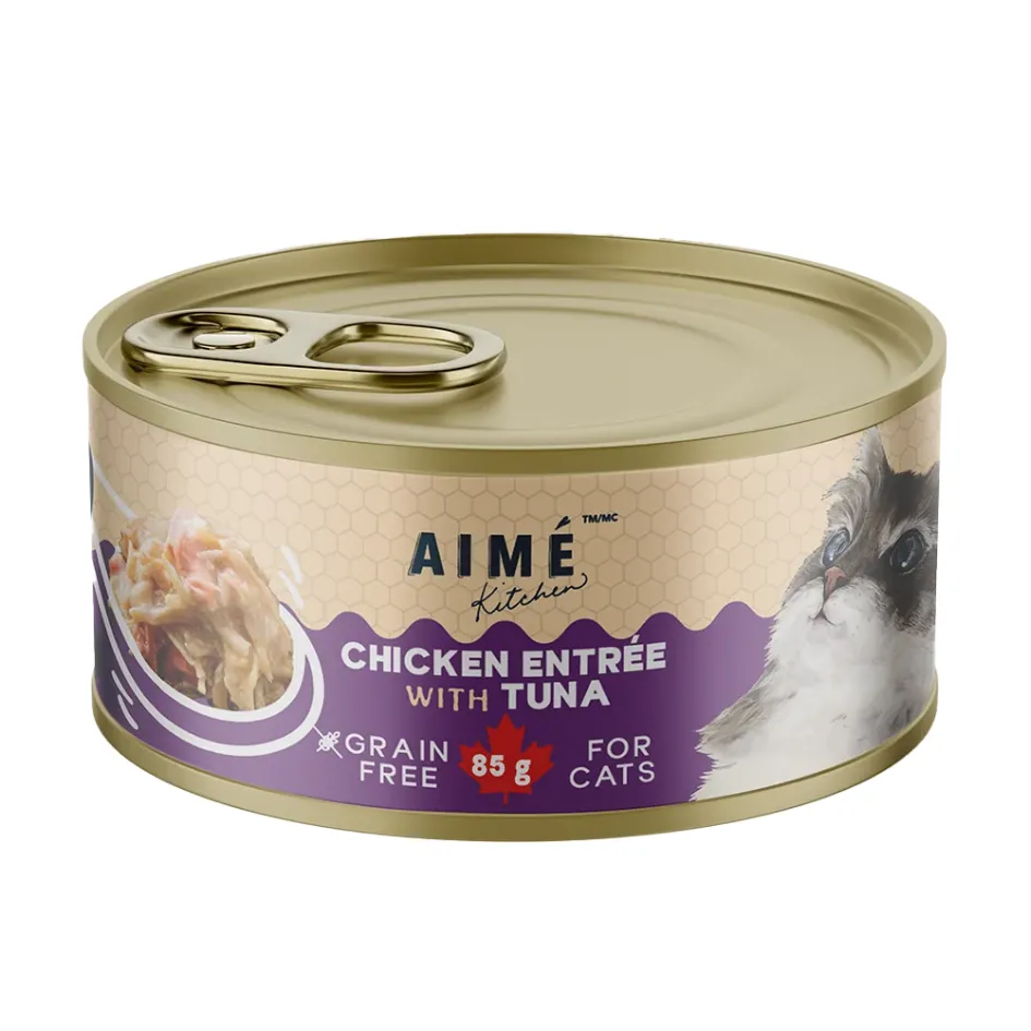 Aime Kitchen 啖啖肉補水系列 無穀物貓罐 雞肉配吞拿魚．85g