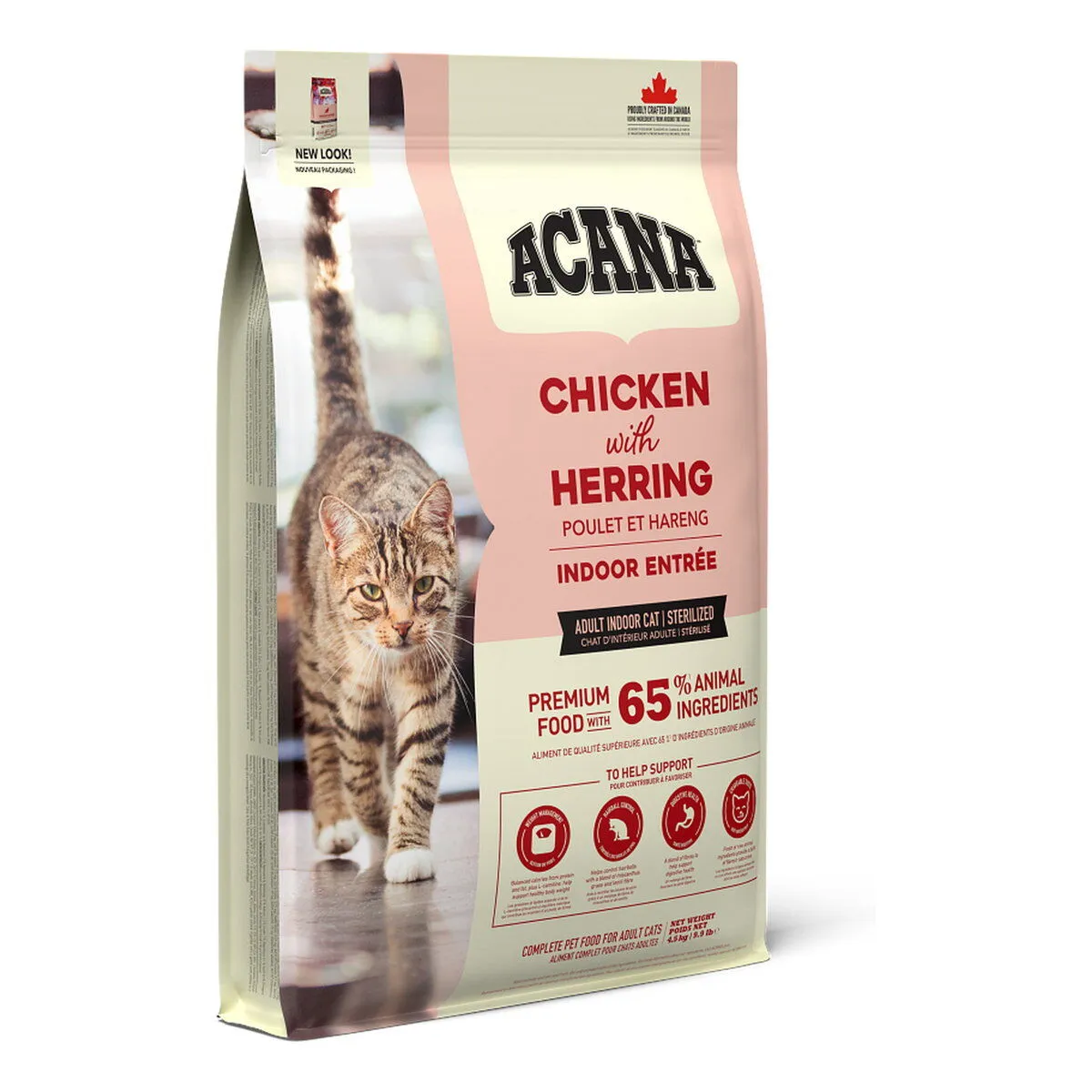 Acana 爱肯拿 貓乾粮 室内貓配方(鸡肉 + 鯡鱼)．1.8kg / 4.5kg