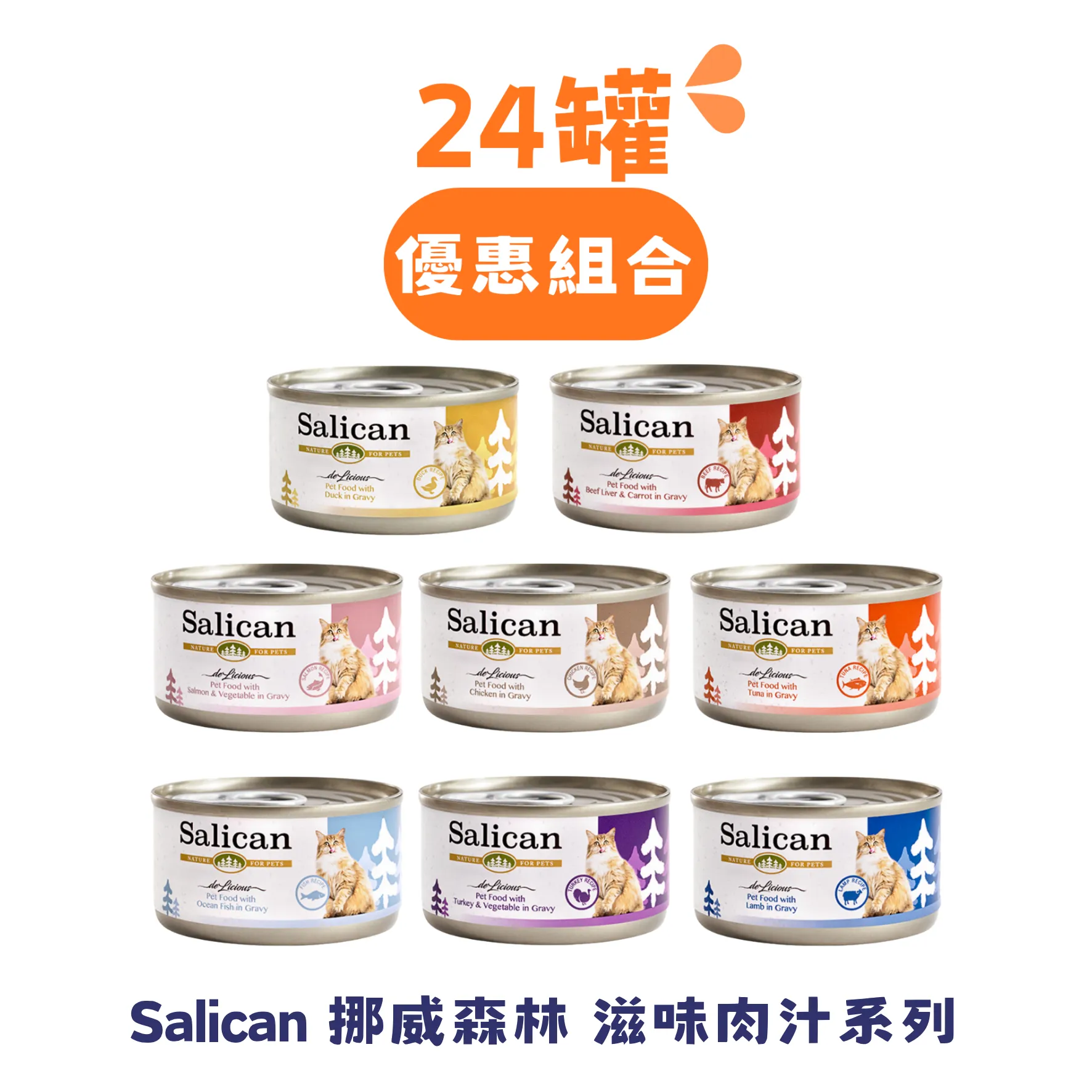 Salican 挪威森林 滋味肉汁系列 24罐優惠組合