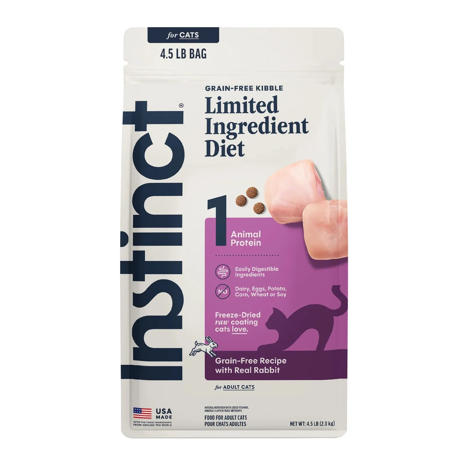 Instinct 本能 無穀物單一蛋白配方貓糧 兔肉．4.5lb/10lb