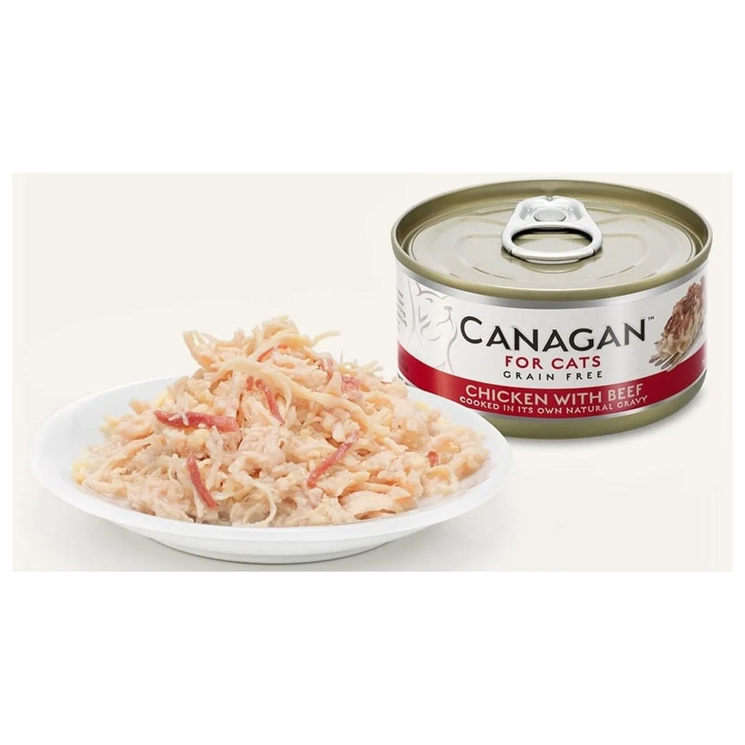 Canagan 原之選 天然無穀物貓糧罐頭 雞肉牛肉．75g