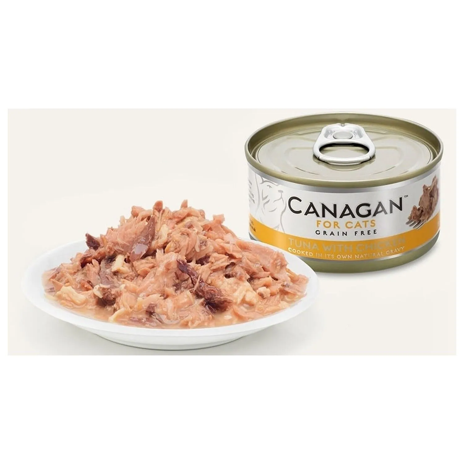 Canagan 原之選 天然無穀物貓糧罐頭 雞肉伴吞拿魚．75g