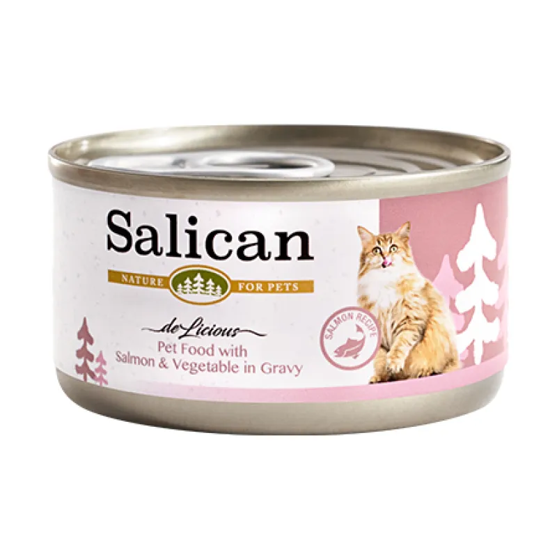 Salican 挪威森林 三文魚蔬菜(肉汁) 貓罐頭．85g