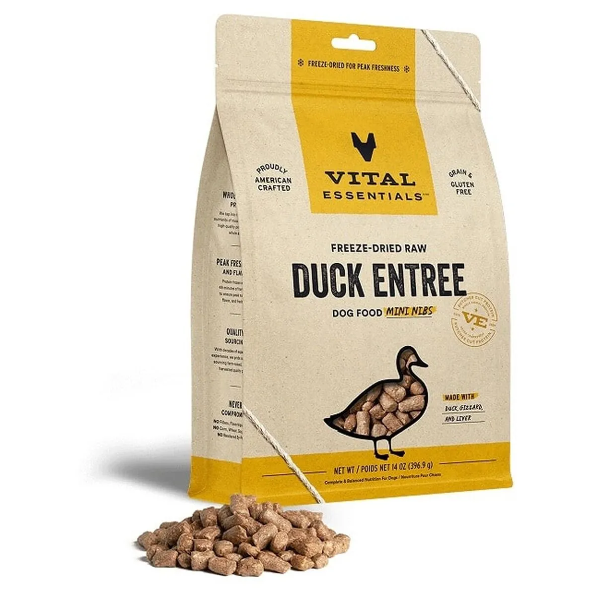 Vital Essentials 凍乾脫水生肉狗糧 鴨肉配方(迷你肉粒)．25oz