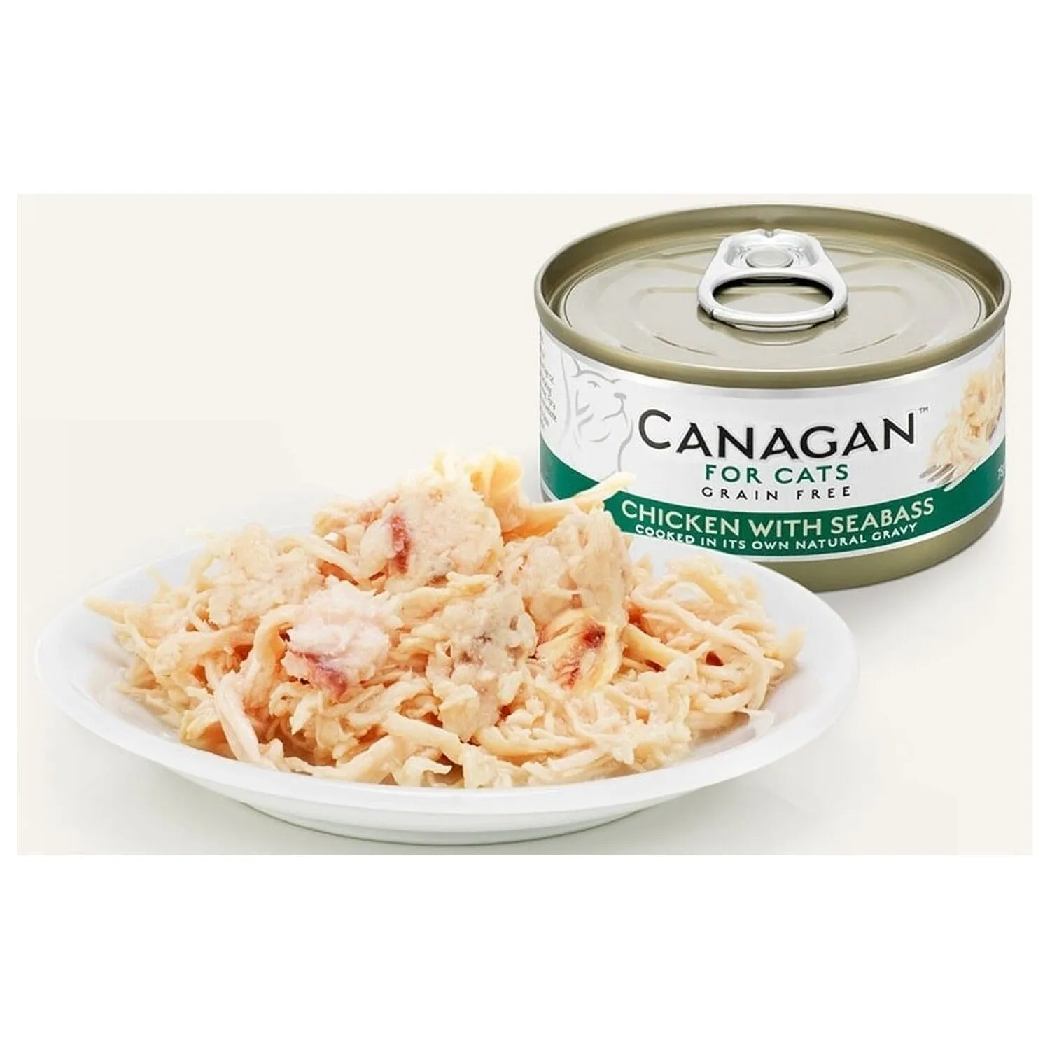 Canagan 原之選 天然無穀物貓糧罐頭 雞肉伴鱸魚．75g